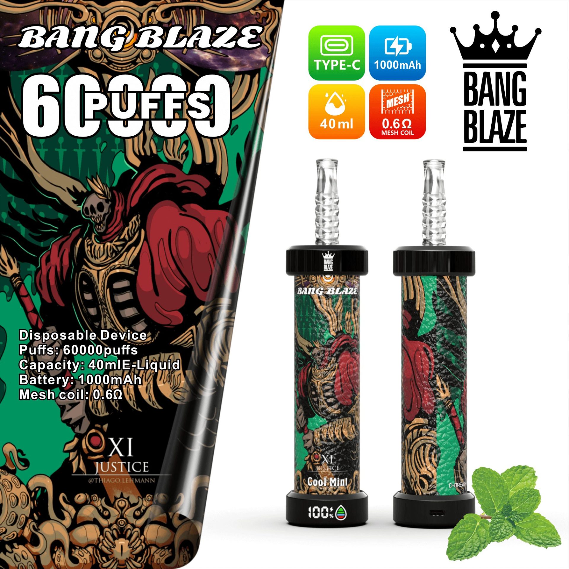 Bang Blaze 60K Shisha | 60,000 puffs & crystal clear disposable vape 2 Bang Blaze 60K Shisha | 60,000 puffs & crystal clear disposable vape - Image 2
