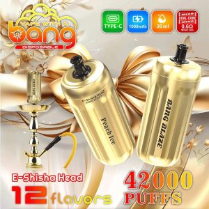 Bang E-Shisha Hoofd 42K | 42000 soezen gouden shisha wegwerpvape met led en type-c opladen