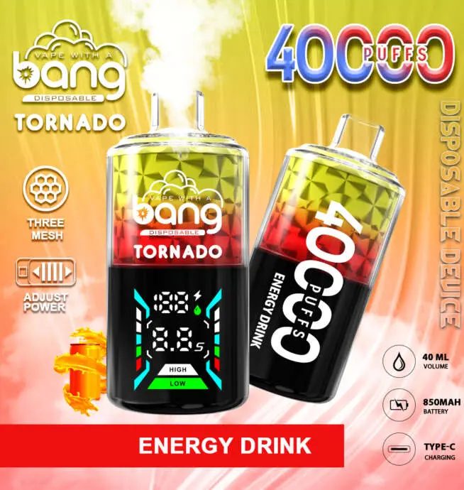 Bang Tornado 40K | 40000 puffar engångsvape med smart skärm med trippel mesh-spole 6 Bang Tornado 40K | 40000 puffar engångsvape med smart skärm med trippel mesh-spole - Bild 6