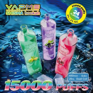 VAPME シーシャ水ギセル 15000 パフ | 25mlタンク&メッシュコイル使い捨てベイプ