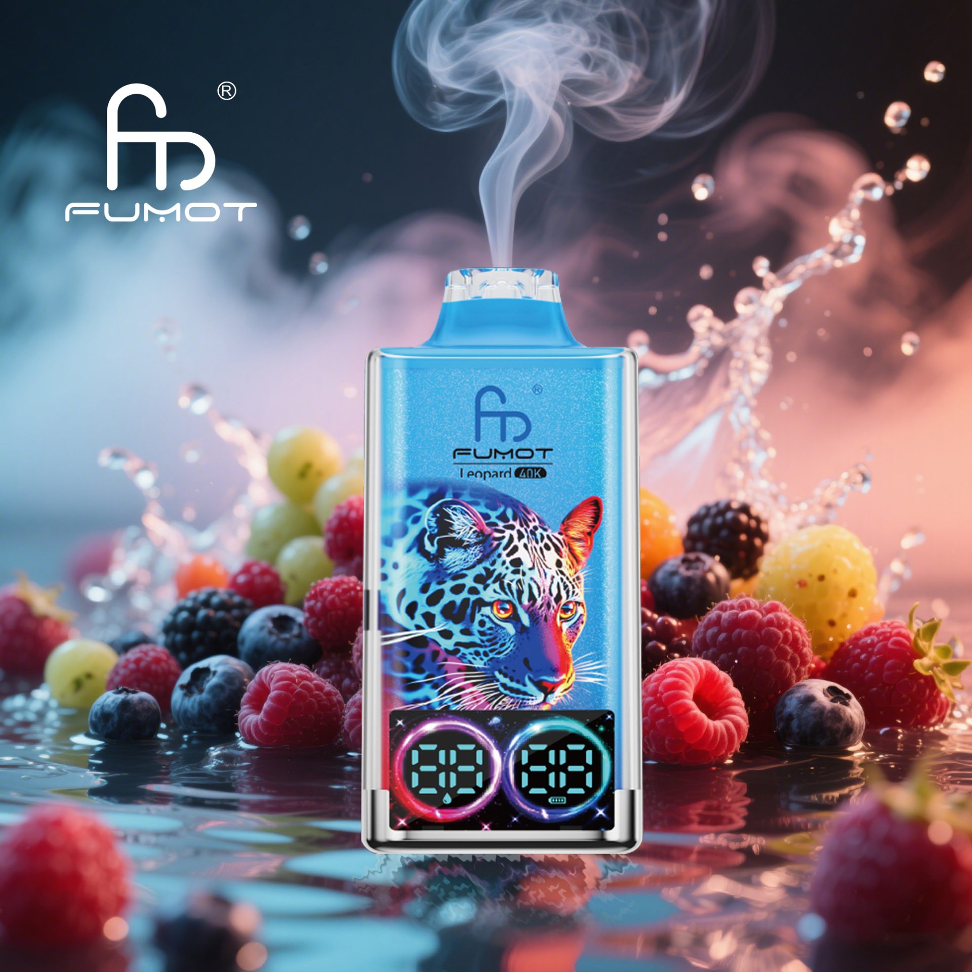 Fumot Leopard 40K | 40 000 puff ömlesztett eldobható vape rgb lámpákkal 1 Fumot Leopard 40K | 40 000 puff ömlesztett eldobható vape rgb lámpákkal