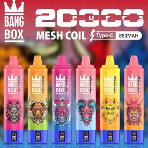 Bang Box 20K | 20000 inhalaciones de vaporizador desechable con tanque grande de 35 ml con bobina de malla