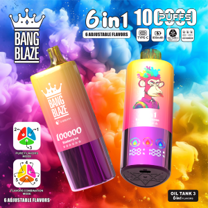 Bang Blaze 100K 6 em 1 100.000 baforadas | vape descartável multi-sabor final para atacado