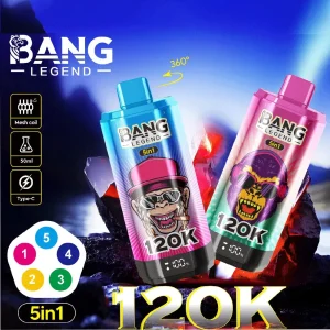 Bang Legend 120K 5 em 1 120.000 baforadas | Vape descartável em massa de 5 modos para atacado