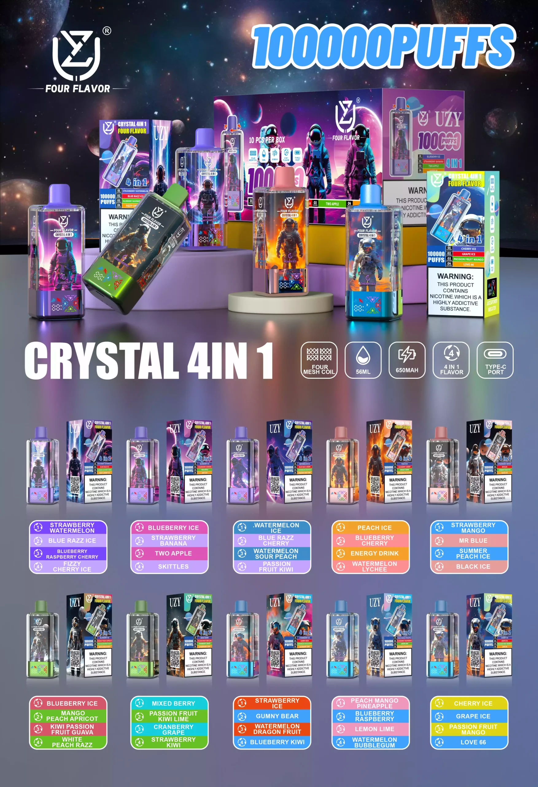 UZY Crystal 100K Puffs 4-in-1 Vape