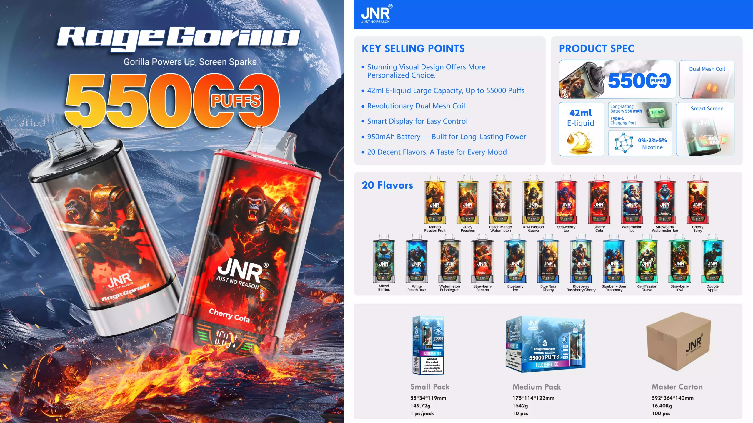 Top 5 Longest-Lasting Disposable Vapes of 2025: WASPE AIVIOU 150K, Bang Legend, UZY Crystal & More 6 JNR Rage Gorilla 55K