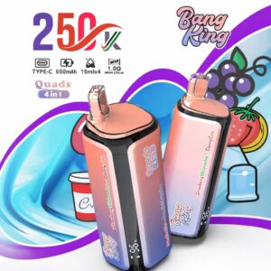 Bang Rei 250K | Sabor quádruplo 4 em 1, 250.000 baforadas, vape descartável em massa e de longa duração