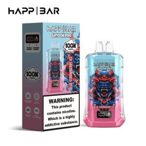ハップバー GR100K プロ | 100000 パフ、56ml、メッシュコイル、15 種類のフレーバー、バルク使い捨て VAPE