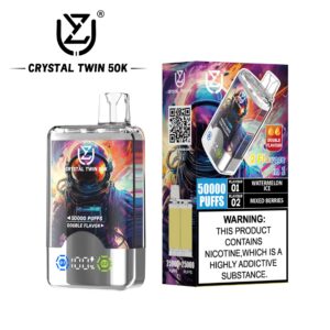 UZY Crystal Twin 50K | 2-in-1 dubbele smaak 50.000 trekjes slim LED-display 40 ml megacapaciteit groothandel